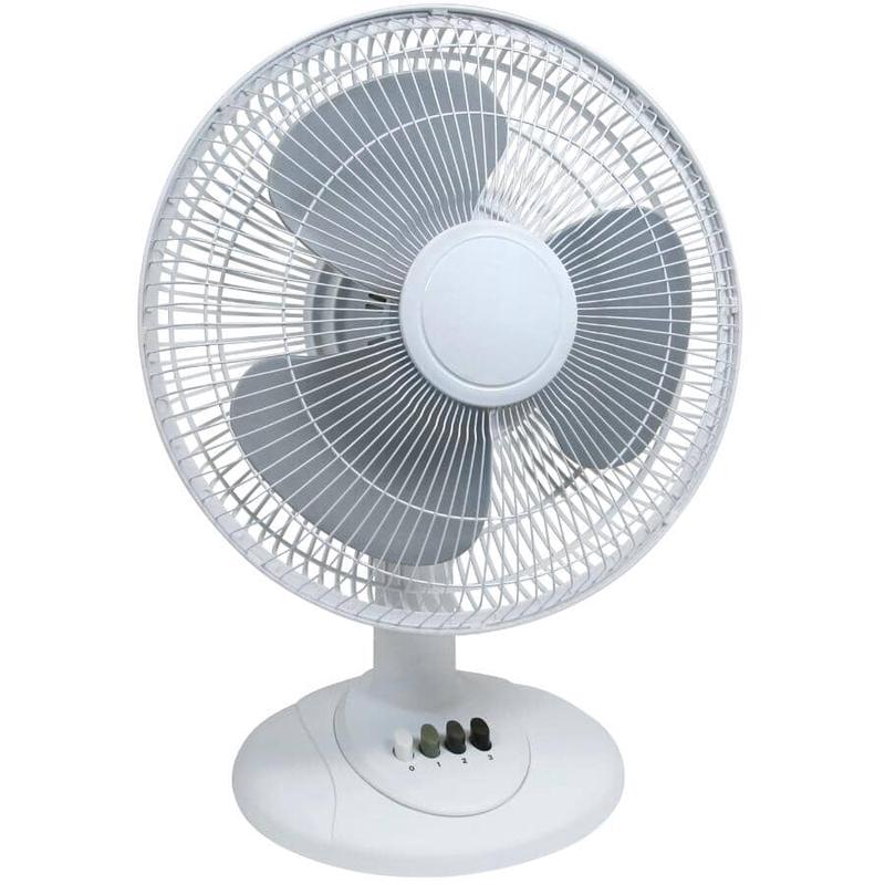 12" Oscillating Tabletop Fan - with 3 Speeds, White