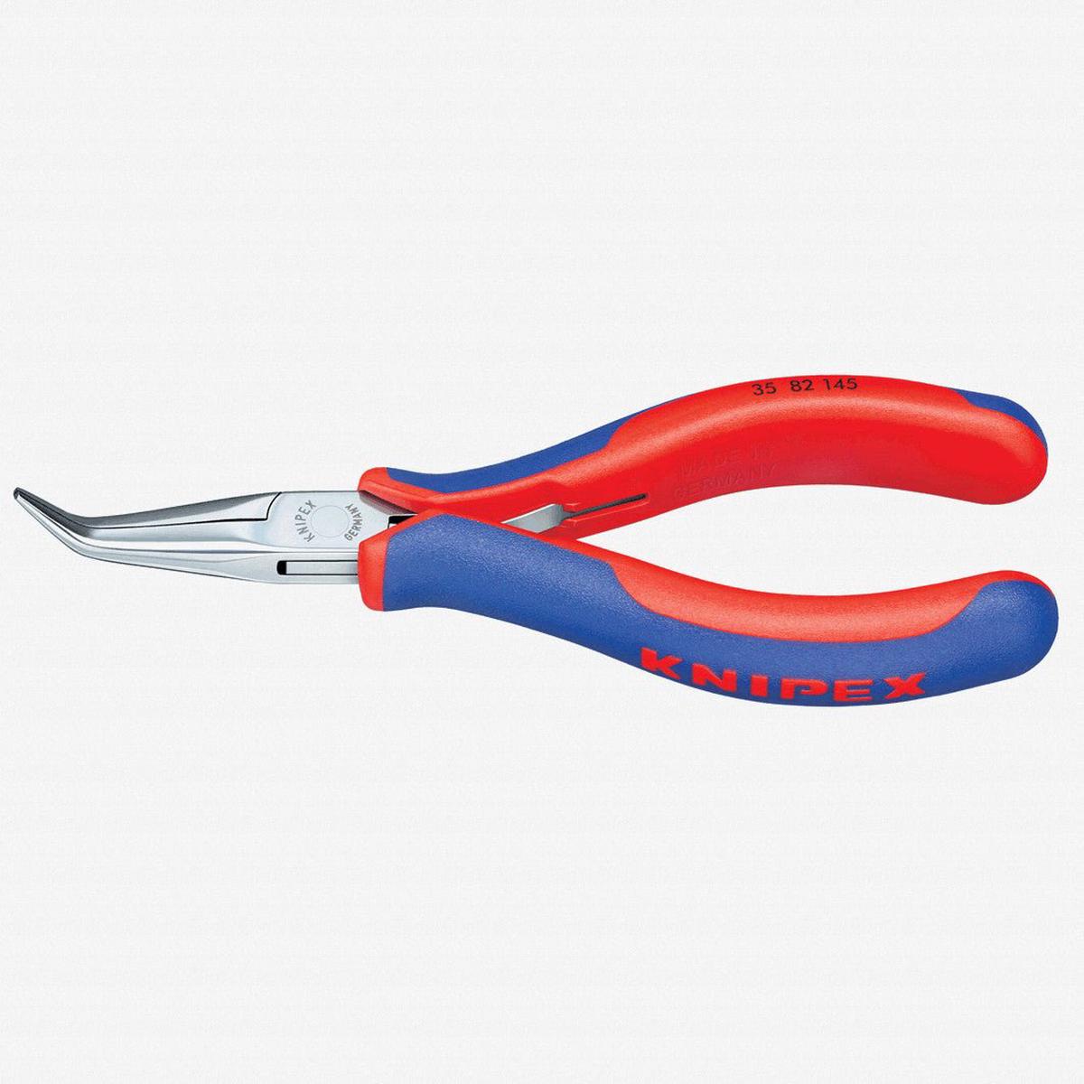 Knipex Precision Electronics 45 Degree Bent Pliers (long, half-round jaws) - MultiGrip