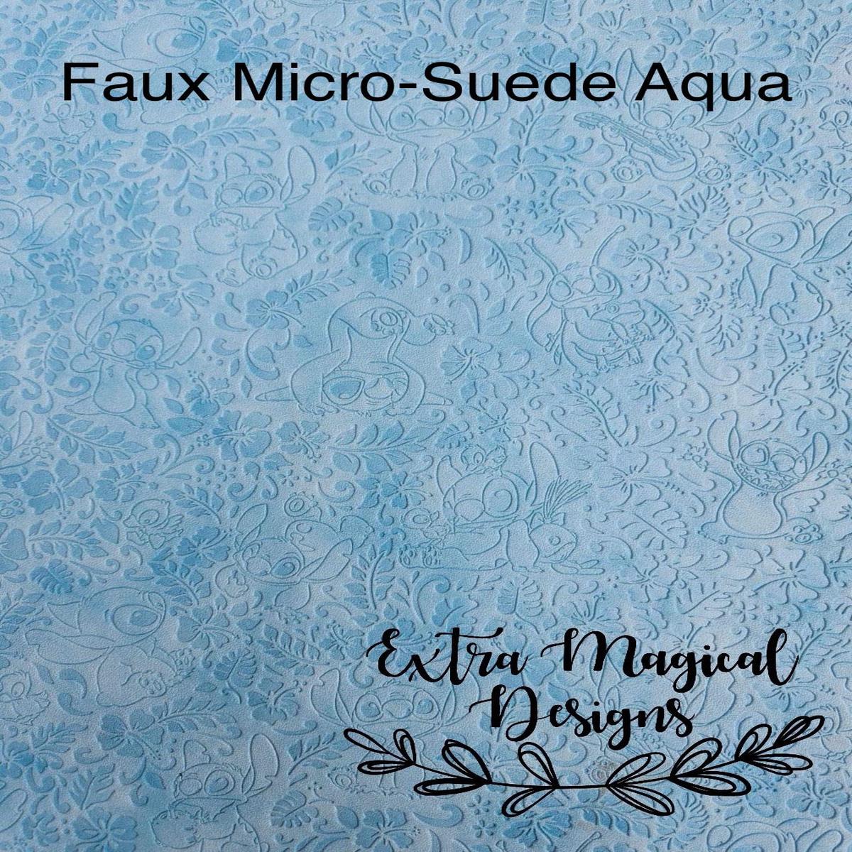 Blue Alien Embossed Vinyl 18 inch Rolls A - Faux Micro Suede Aqua