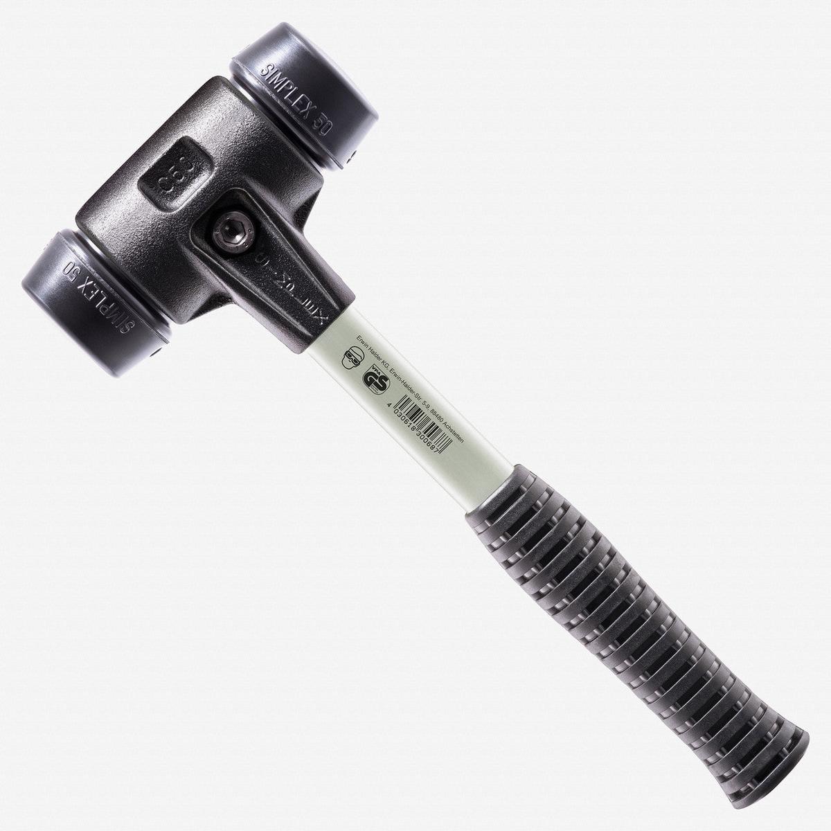 Halder Simplex Mallet with Black Rubber Inserts and Heavy Duty Reinforced Housing, 2.36" / 64.55 oz.