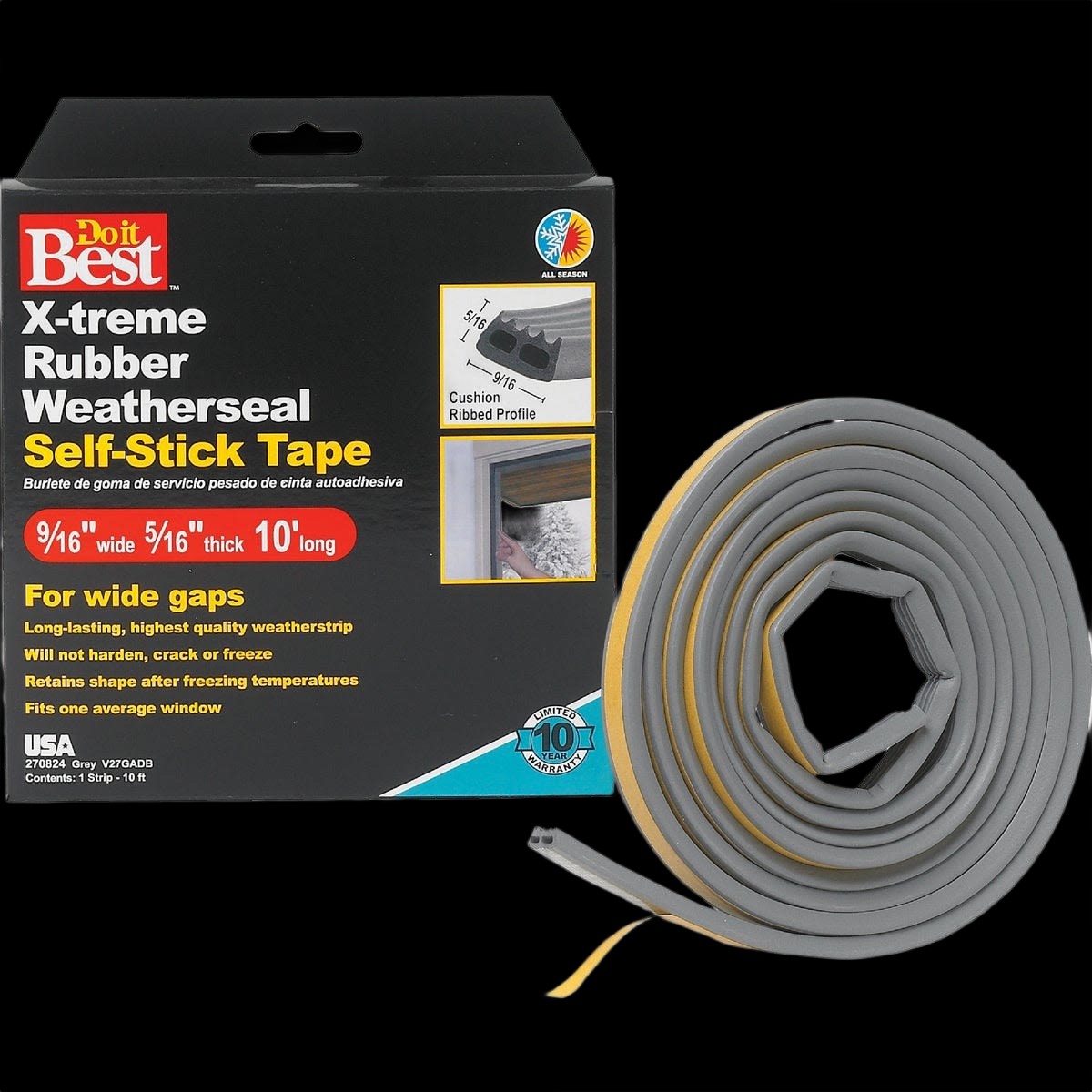 Do it Best Gray Wide Weatherstrip Tape, 9/16 in. x 10 ft.