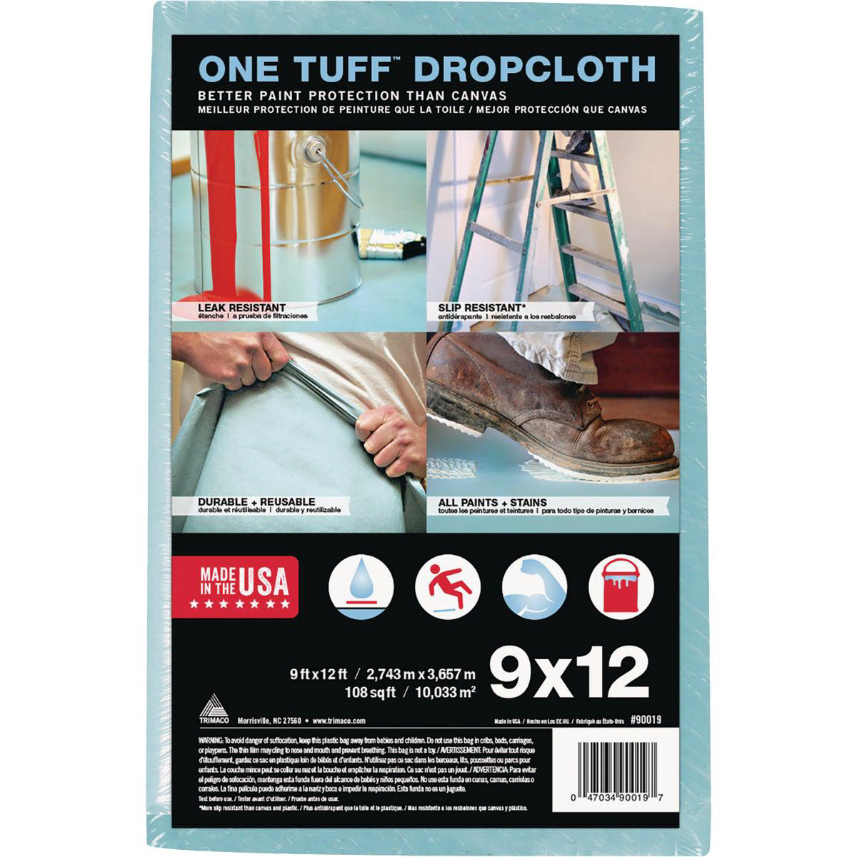 Trimaco One Tuff Cloth 9 Ft x 12 Ft Heavy-Duty Drop Cloth
