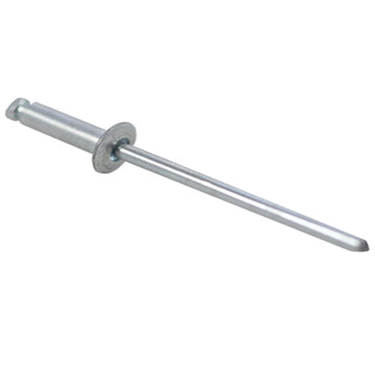 ABA-68 3/16" Open End Dome Head Blind Rivet - Aluminum/Aluminum - .376" to .500" Grip Range