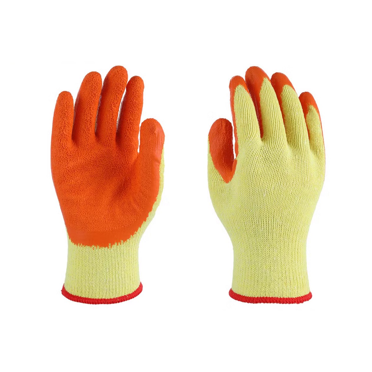 Polyurethane (PU) coated Cut Resistant Orange and Yellow Industrial Safety Gloves
