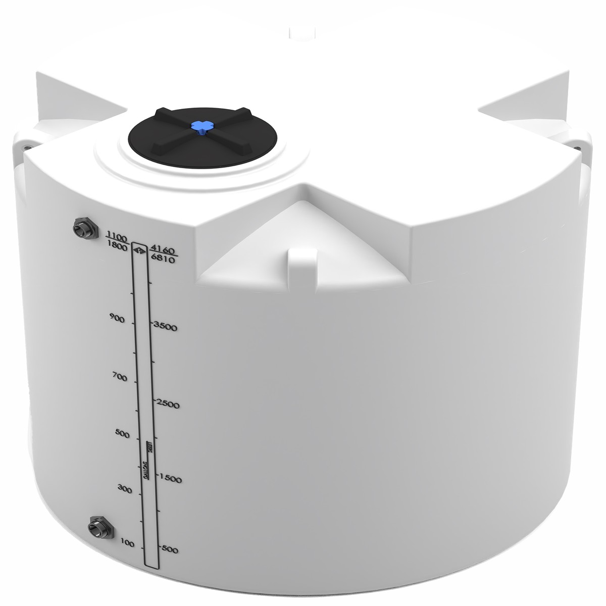 Peabody ProChem Plus 1100 Gal Potable Water Tank, LPE FDA, 16 in Lid, Natural