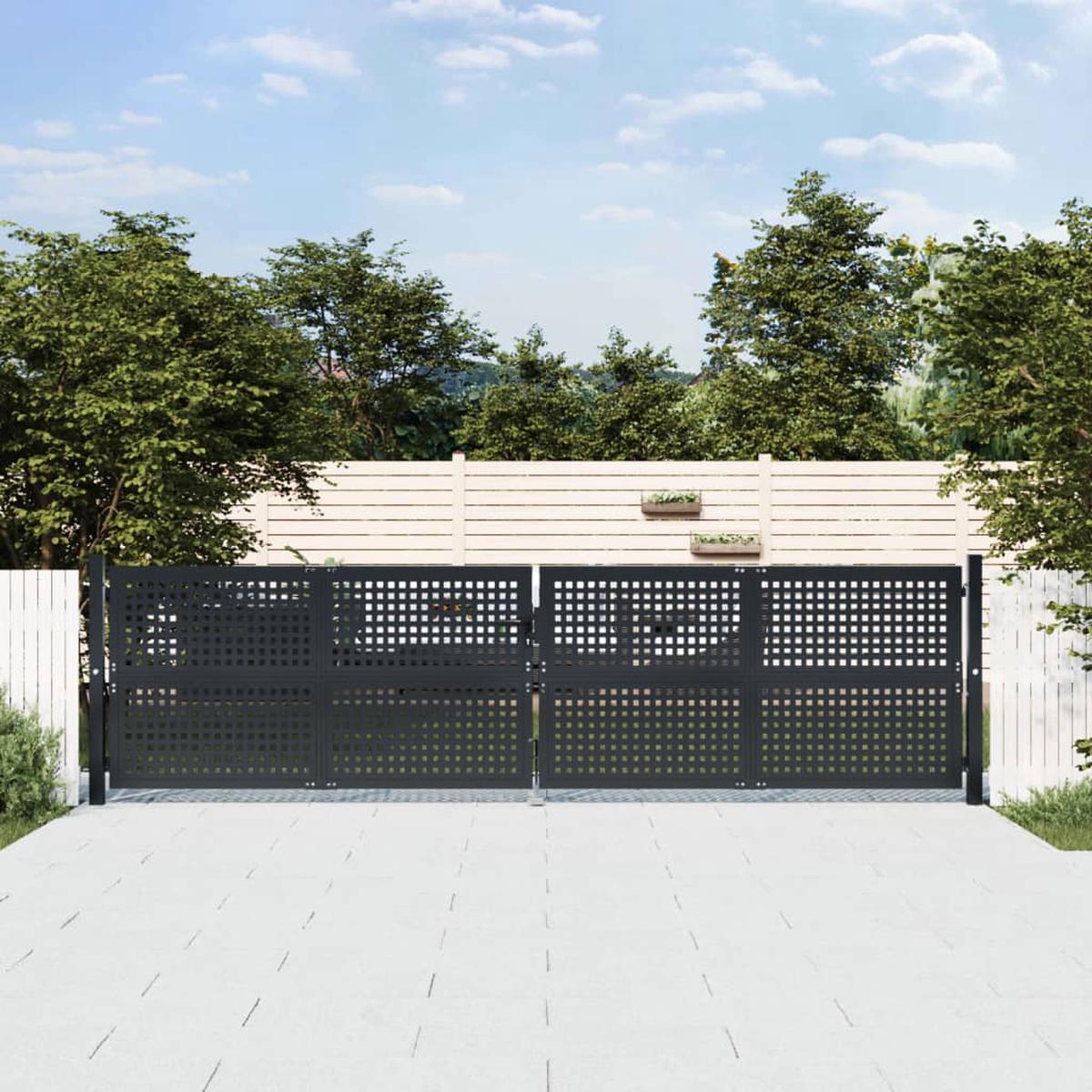 Berkfield Garden Gate Anthracite 400x150 cm Steel