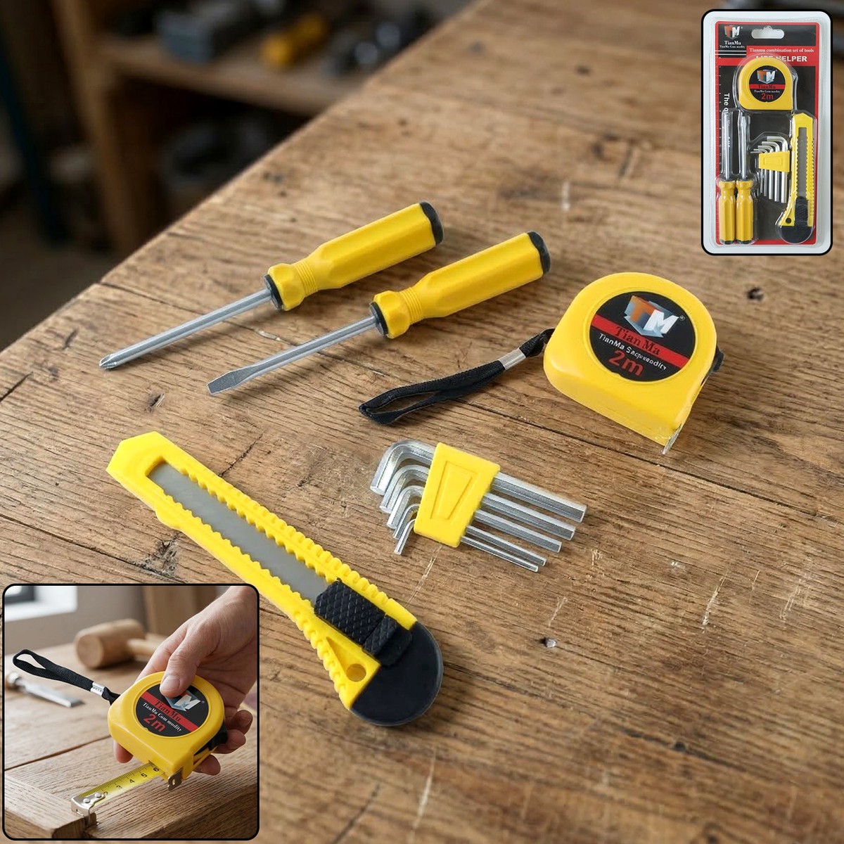 Compact TianMu Tool Set Essential 9-Piece Repair Kit for Home