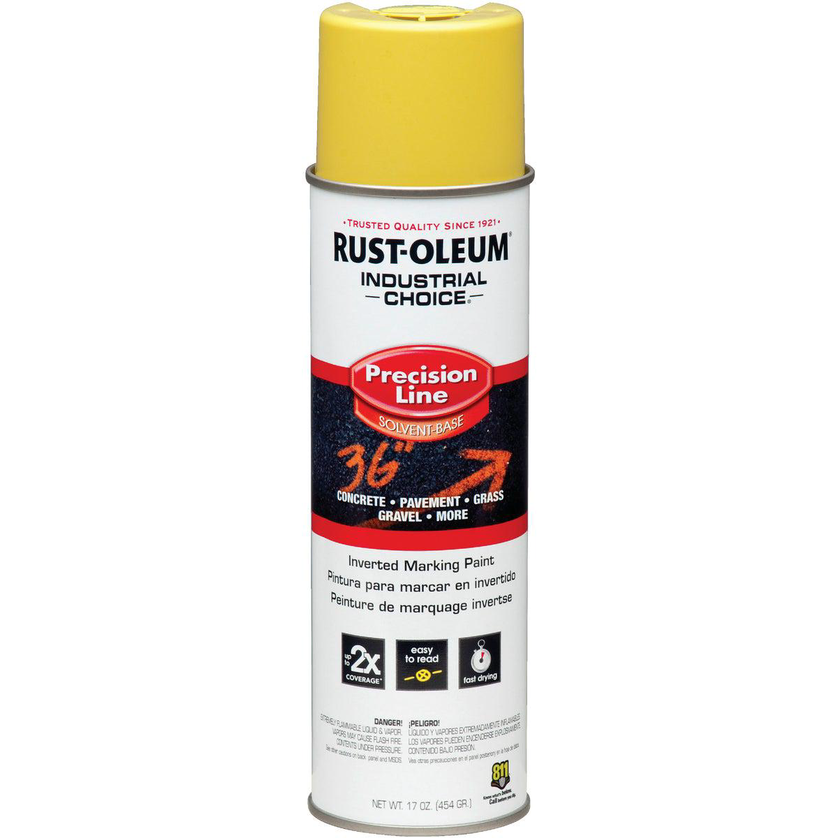 Rust-Oleum Industrial Choice Hi-Visibility Yellow 17 Oz Inverted Marking Spray Paint