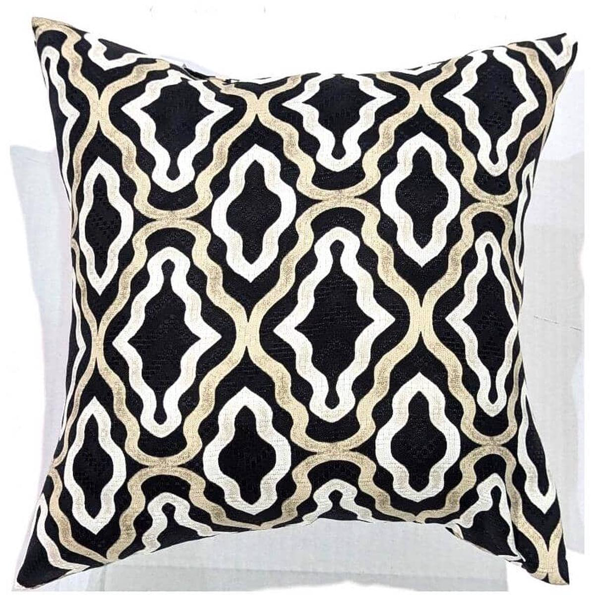 168221 Square Throw Pillow 8211 Brown Geometric