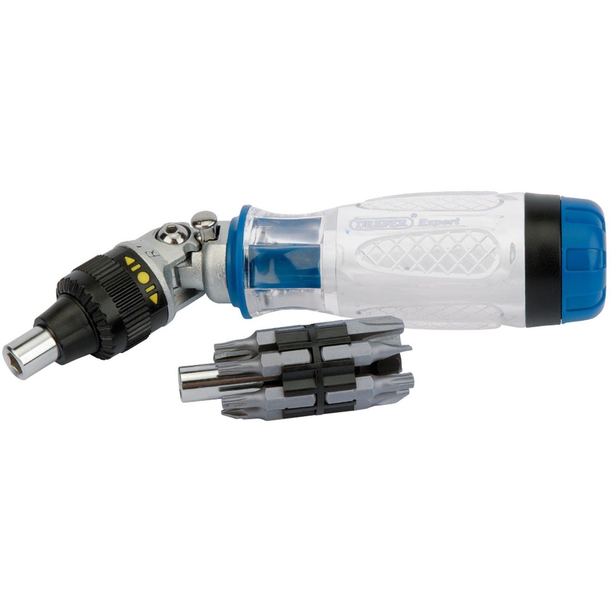 Draper 180 Swivel Jointed Ratchet Screwdriver and 13-Piece Bit Set 40855 Sealed