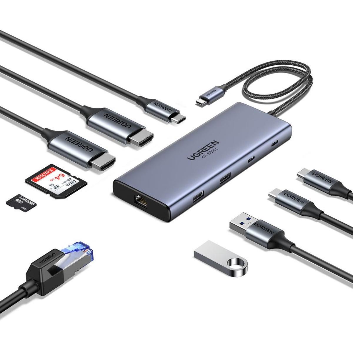 UGREEN USB-C 10 -1 HDMI , USB-A -USB-C, ,