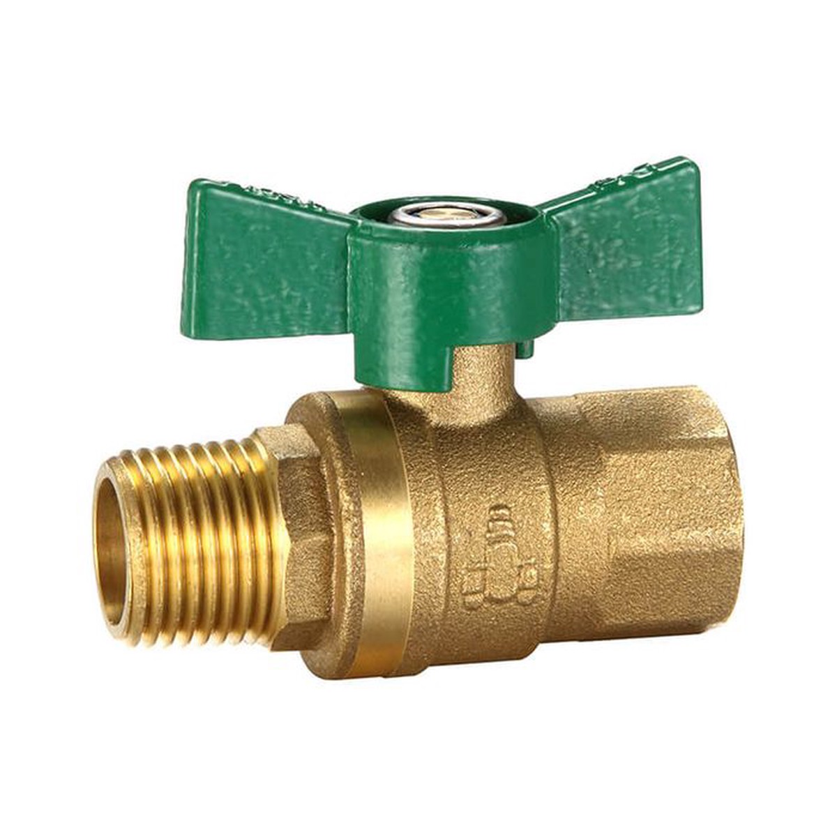 3/4" BSP Brass Ball Valve Butterfly Handle Male Female Brass Body Watermarked