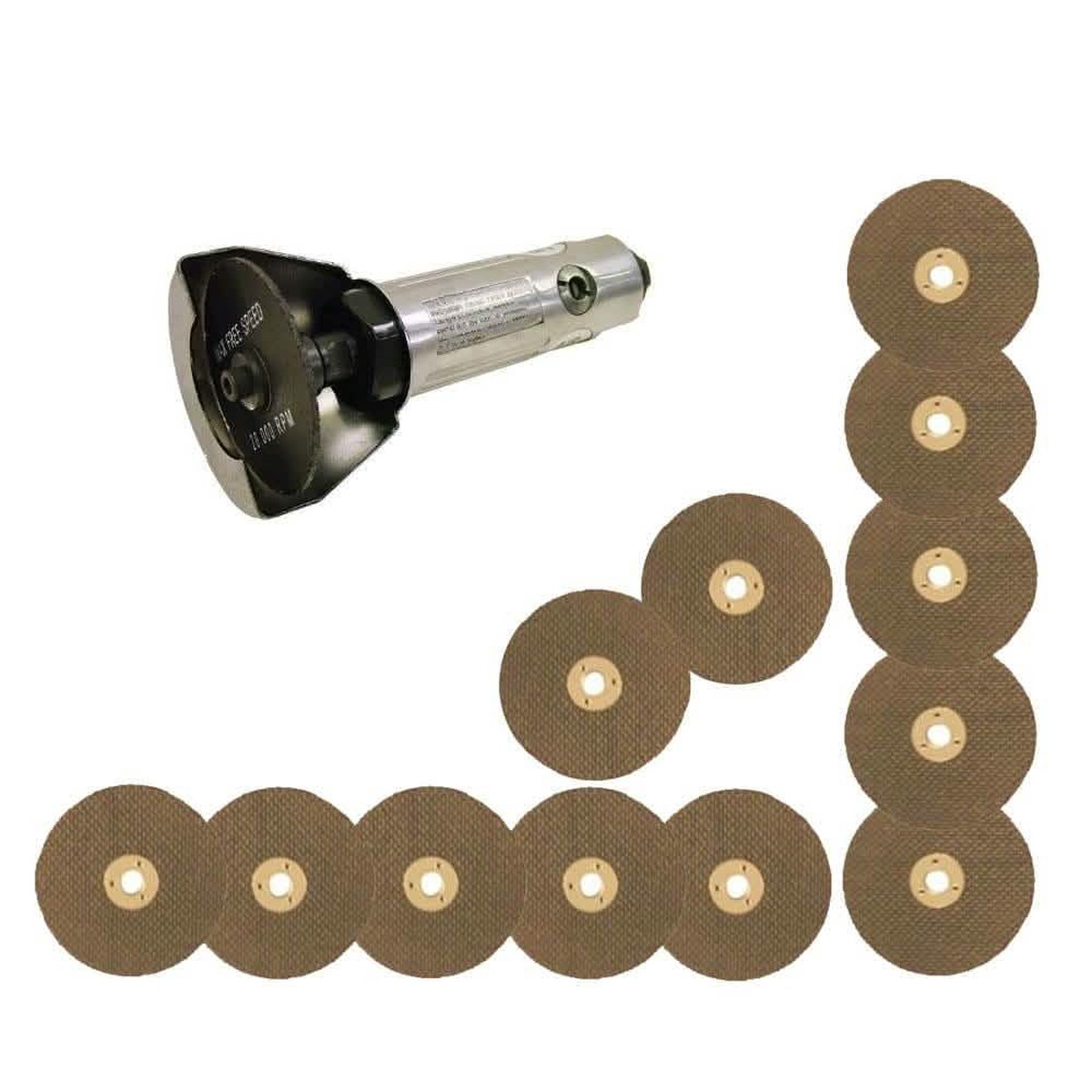 3" AIR CUT OFF TOOL GRINDER CUTTER TOOLS + 12 CUTTING DISCS - SILVER VOCHE