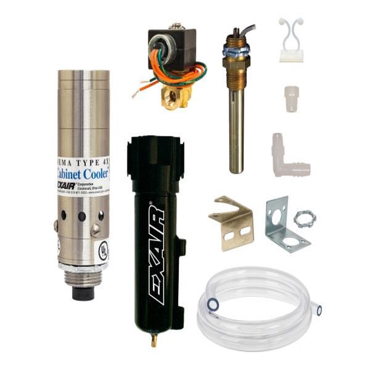 Exair 4804SS NEMA 4X Stainless Steel Cabinet Cooler System, 275 BTU/hr, Thermostat Control