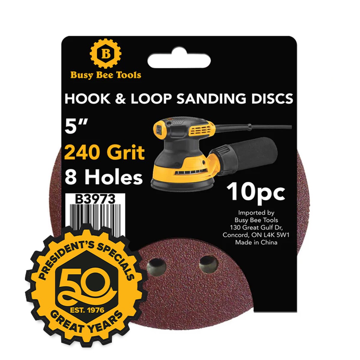 5" SANDING DISC 10PC 240G