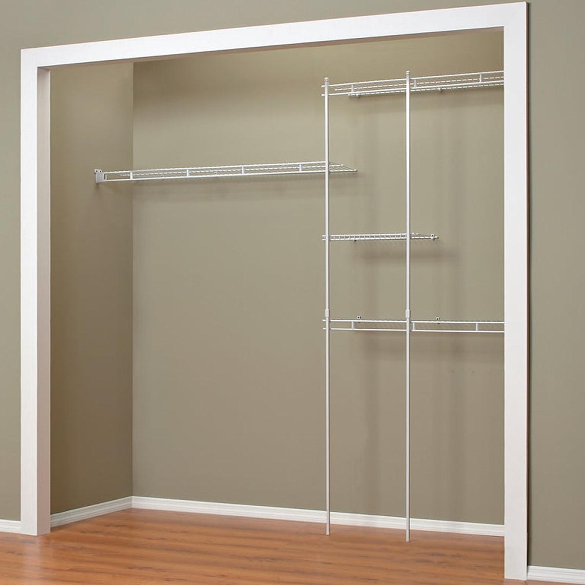 ClosetMaid 1628 Closet Organizer Kit, 96 in W x 12 in D x 70 in H Dimensions, Steel, White