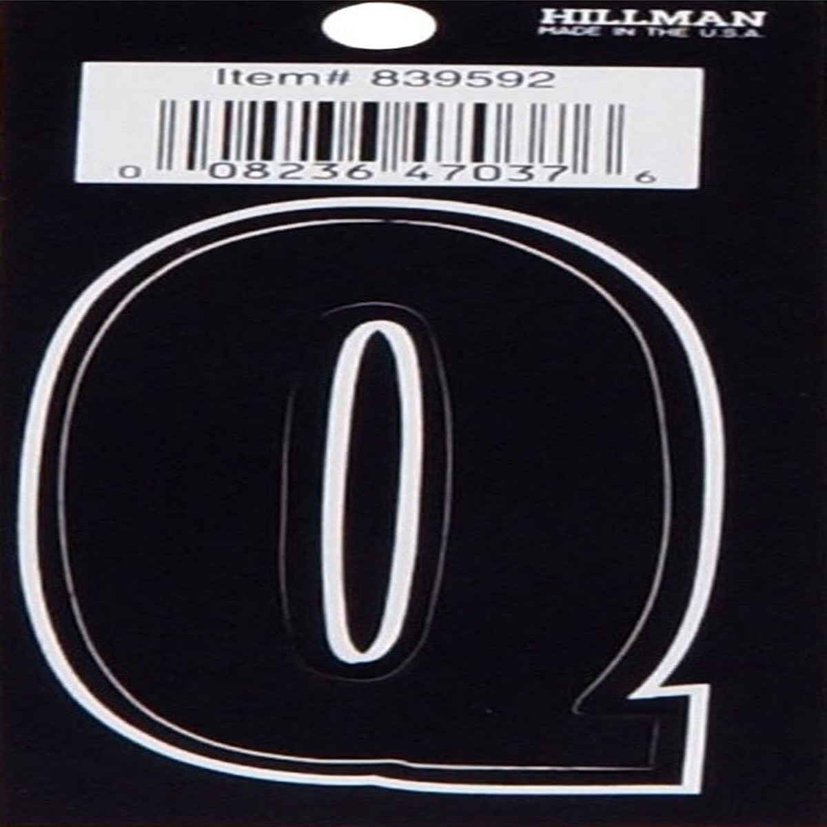 Hillman 3 in Black Matte Vinyl Die Cut Sticker Thin Letter Q