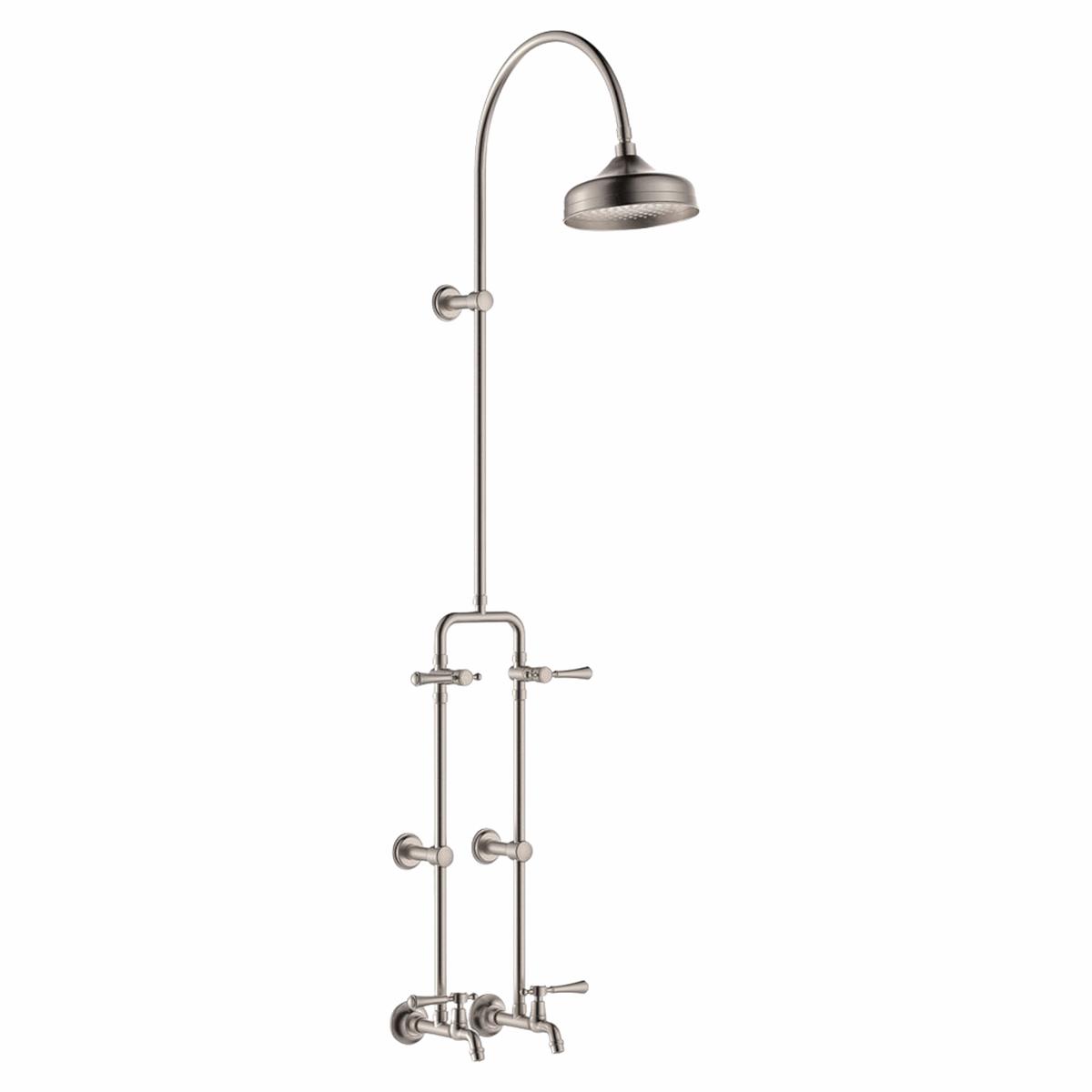 Fienza Lillian Lever Exposed Rail Shower And Bath Set Brushed Nickel