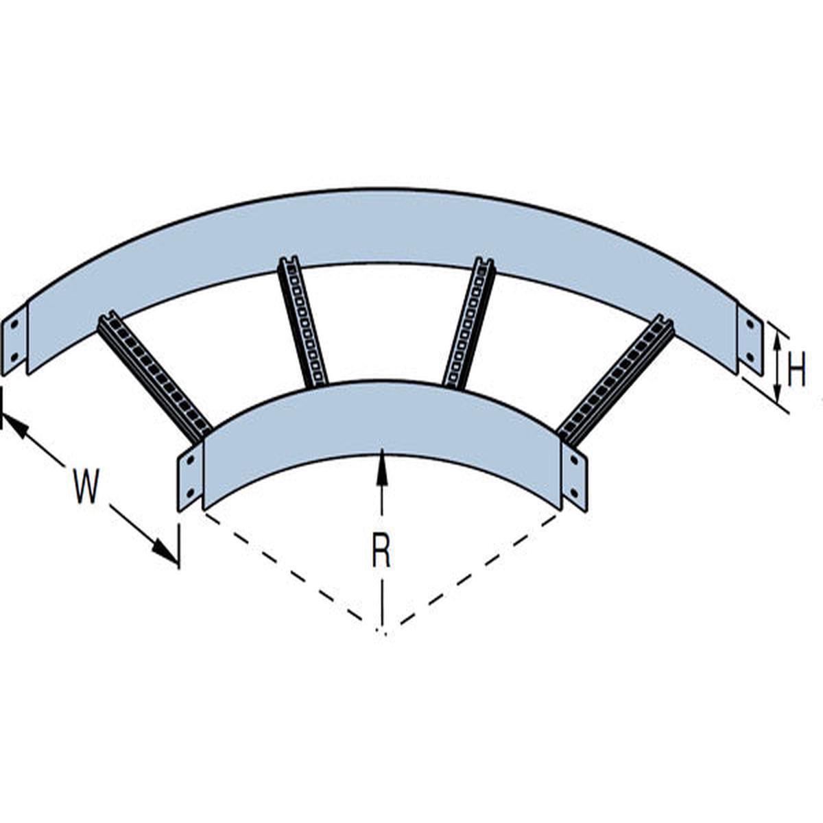 NEMA12 90Deg Horiz Bend AL12 300mm Aluminium