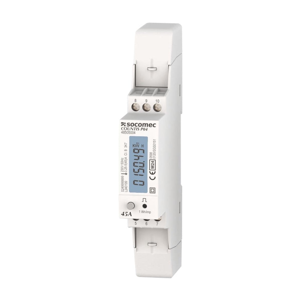P04 Energy Meter 1Ph Direct 45A Pulse Single DIN