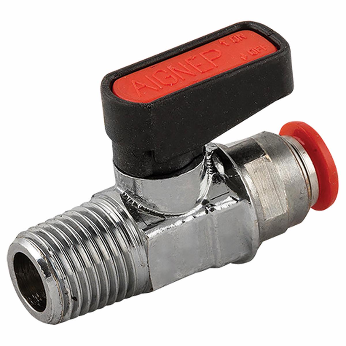 Push-in x BSPT Brass Mini Ball Valves - 20 bar