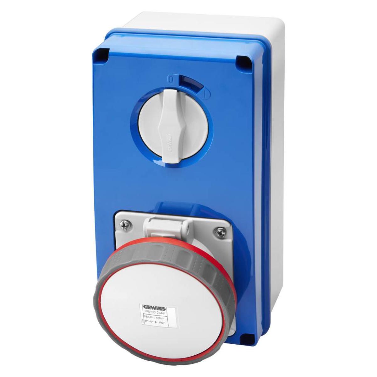 Switched Socket 415V 63A 3P+N+E & Base IP67