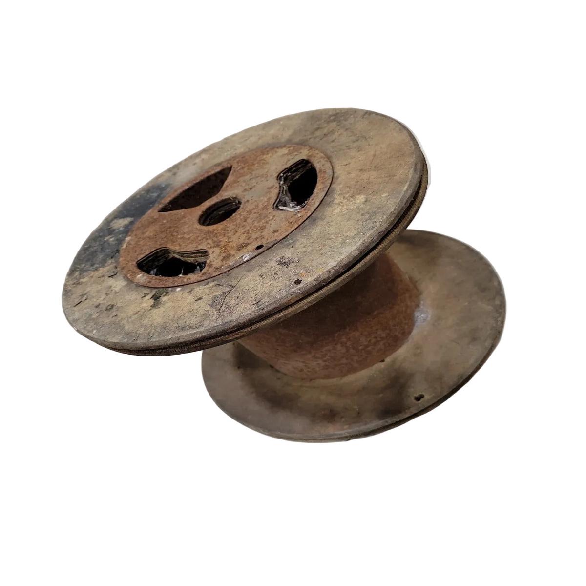 Vintage Heavy-Duty Wire Spool 12" Diameter Industrial Reel