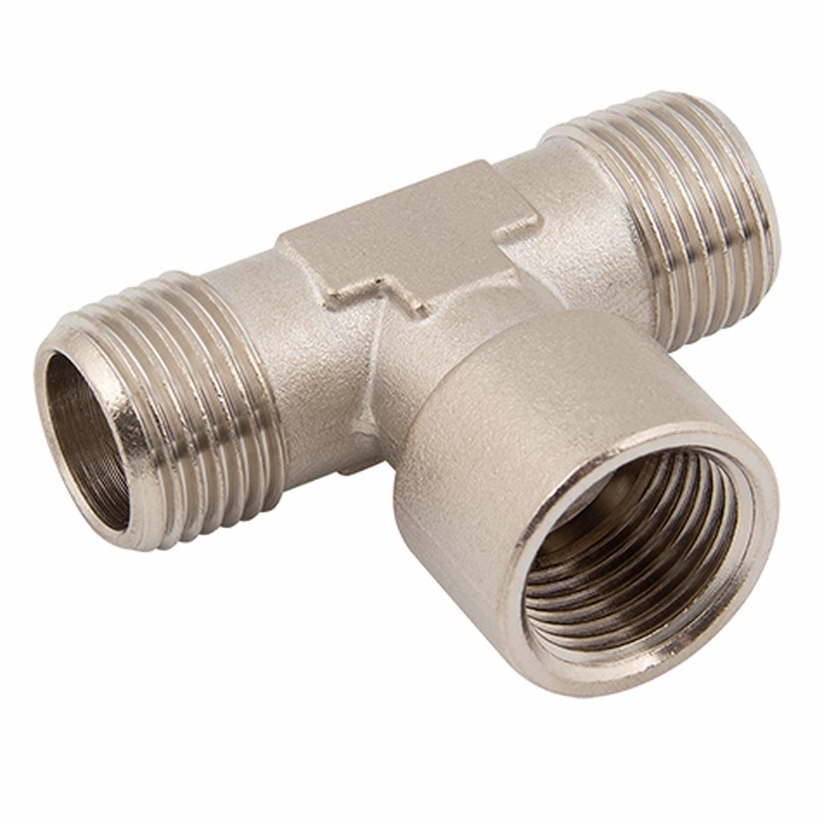 Equal Tees Centre Leg Female Thread BSPP x Male Thread BSPT Metric