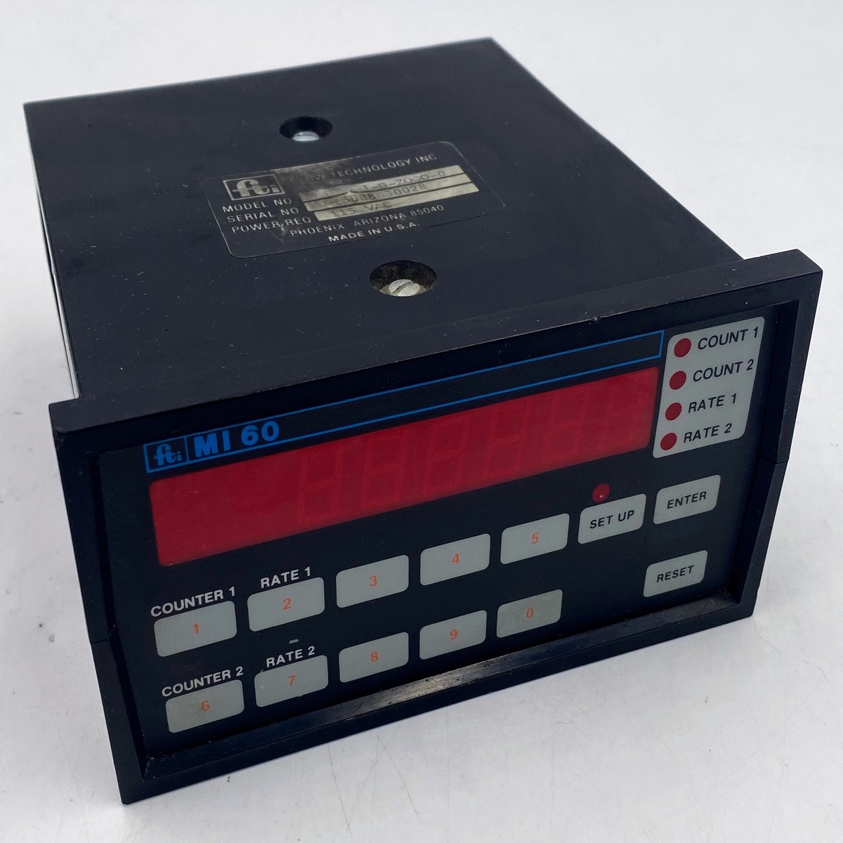 Flow Technology Inc MI60-1-B-P000-0 Programmable Counter Module, 115VAC